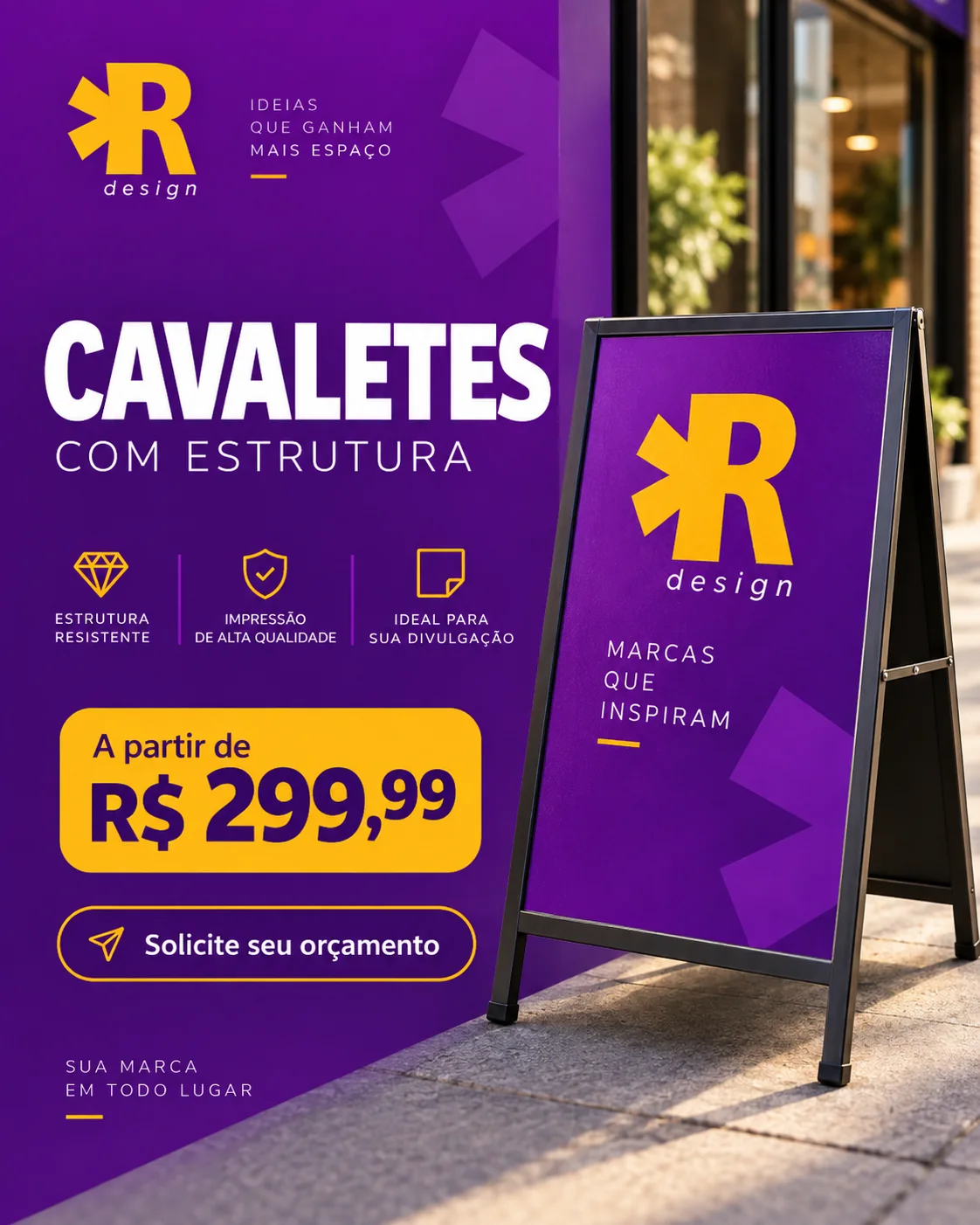 Cavalete com estrutura